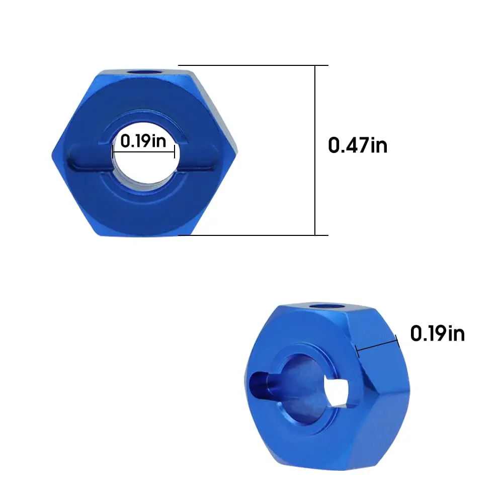 GLOBACT 12mm Hex hub Aluminum Wheel Adaptor with M4 Nut and Cross Wrenches for 1/10 TRX4 Axial Redcat ARRMA Granite Accessories