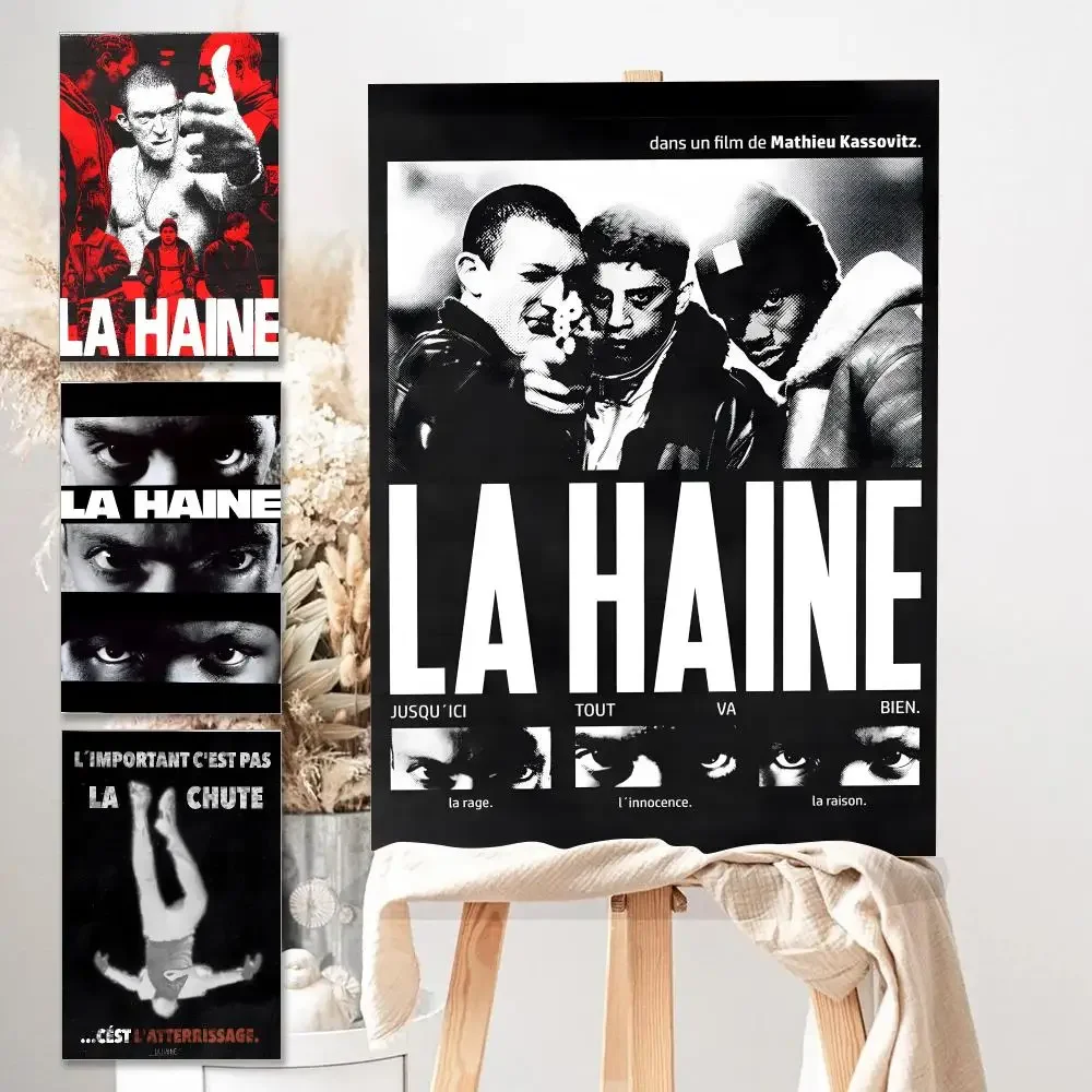 La Haine Mathieu Kassovitz French Cinema Banlieue Social Realism Calligraphy Poster Living Room Wall Art Nordic Unframed Canvas