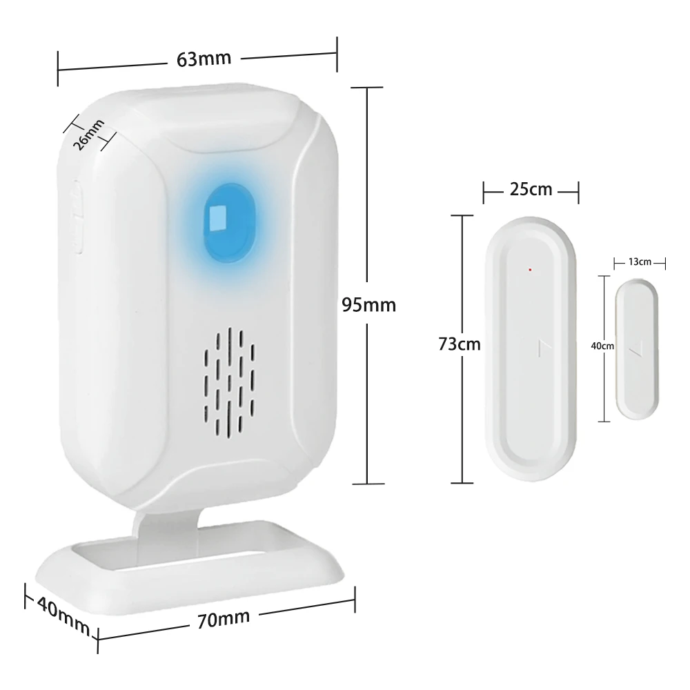 Imagem -02 - Porta e Janela Abrindo Alarme Dividido Anti-roubo e Proteção Doméstica Sensor Magnético sem Fio com 36 Toques Diferentes