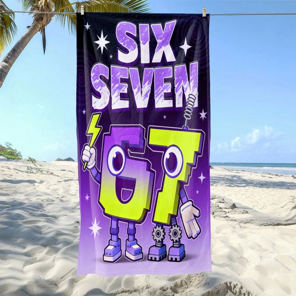1 toalla de playa con número 67, microfibra suave y ultraabsorbente, ligera, para playa, fiestas, viajes, camping, accesorios de playa