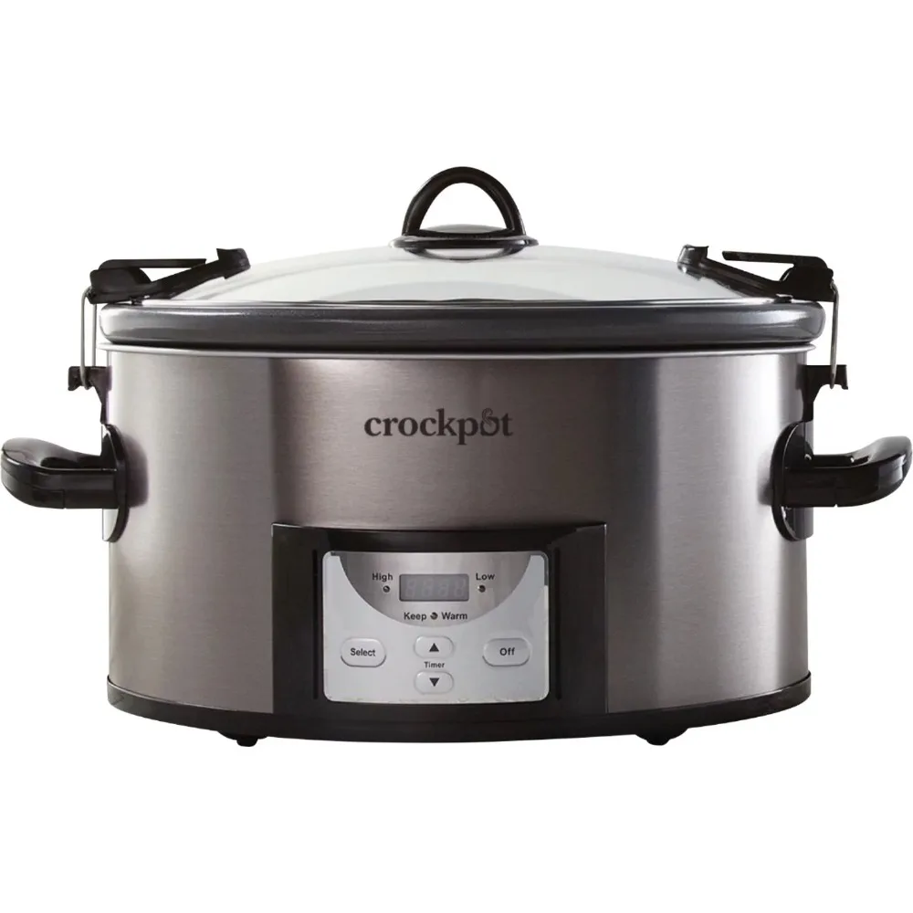 

Crockpot™ 7-Quart Easy-to-Clean Cook & Carry™ Slow Cooker, Black Stainless Steel