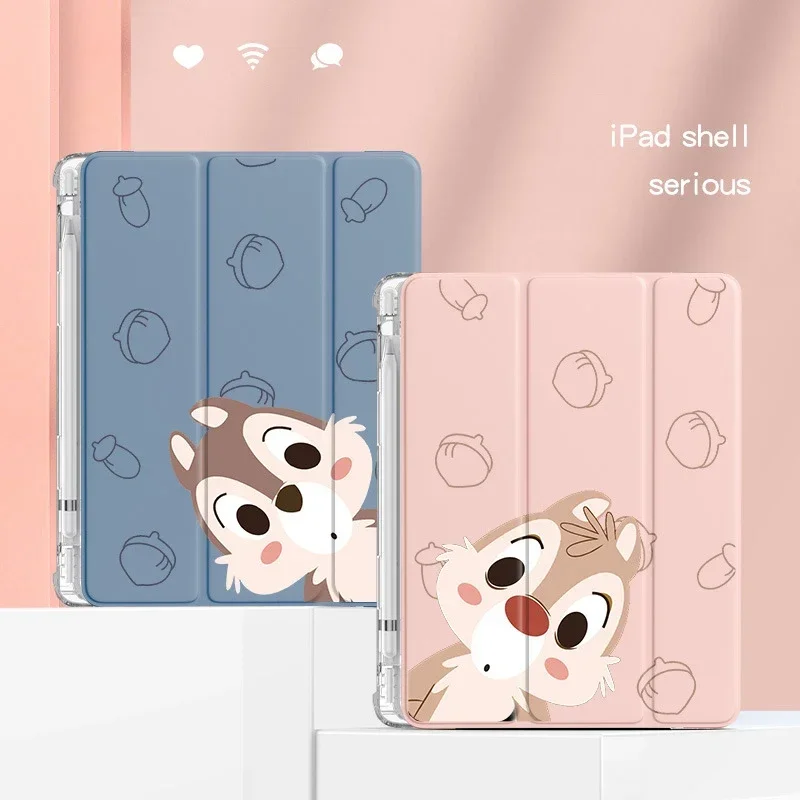 

Chip&Dale Case For iPad 10th 10.9in Cartoon Cute Squirrels Tablet 9th 8th 7th 10.2inch Generation Mini 4 5 6 Silicon Stand Cover