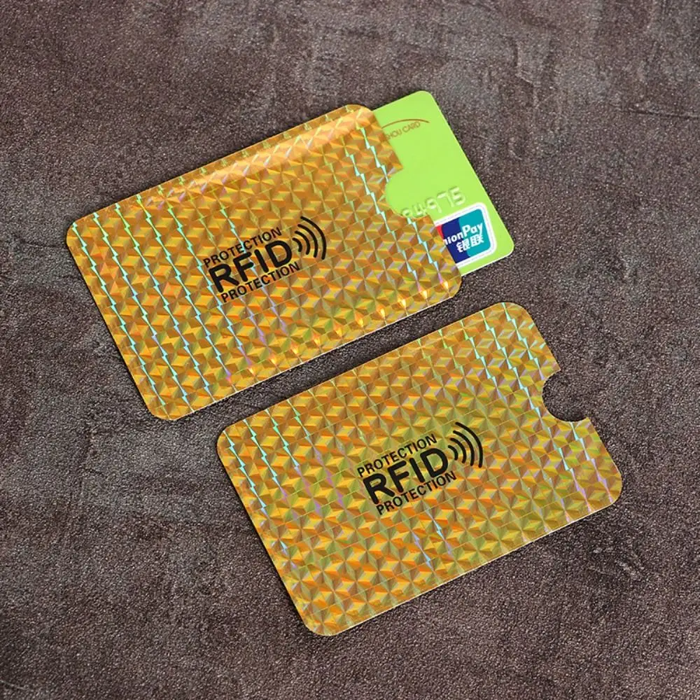 10pcs NFC Blocking Anti RFID Card Holder Reader Lock Aluminium Foil NFC Blocking Case Lightweight Anti Theft ID Card Box Travel