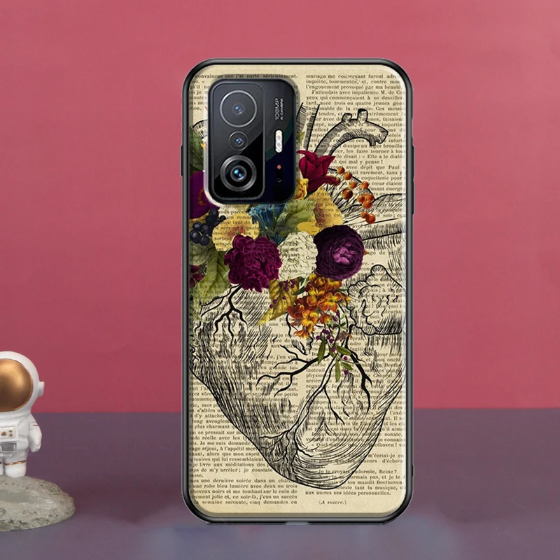 Medical Human Organs Heart Art For POCO X5 X3 F5 Pro X4 F4 GT M5s C40 F3 Case For Xiaomi 13 Lite 12 11T 12T Pro 12X Cover