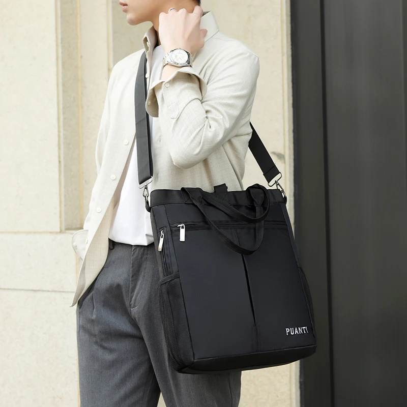Large Capacity Nylon Men's Briefcase Casual Crossbody Handbag Business Bag Single Shoulder Bag for Men Travel Bag