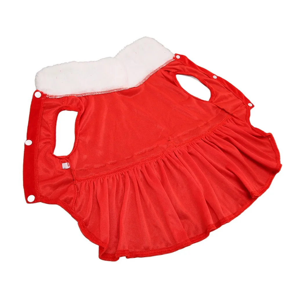 Soft Fabric Christmas Pet Outfit Warm Thick Lining Festive Printed Santa Dog Costume Lightweight Wear Adjustable Fit