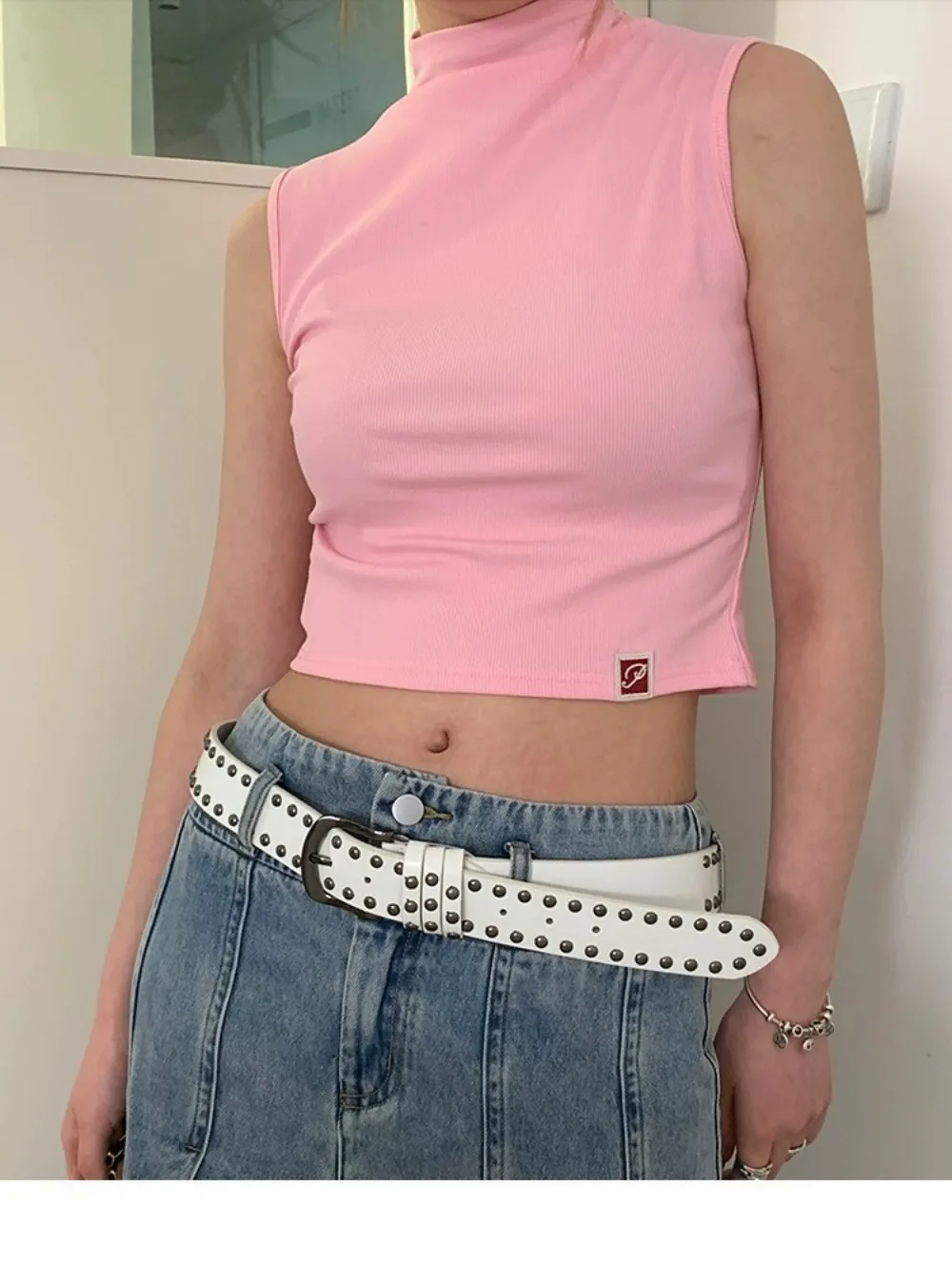 Mode Niet Gürtel Heavy Metal Gürtel Männer Frauen Punk Rock Stil Designer Gürtel Jeans Gürtel Y2K Gürtel Mode Dekoration frauen gürtel – Detail 11
