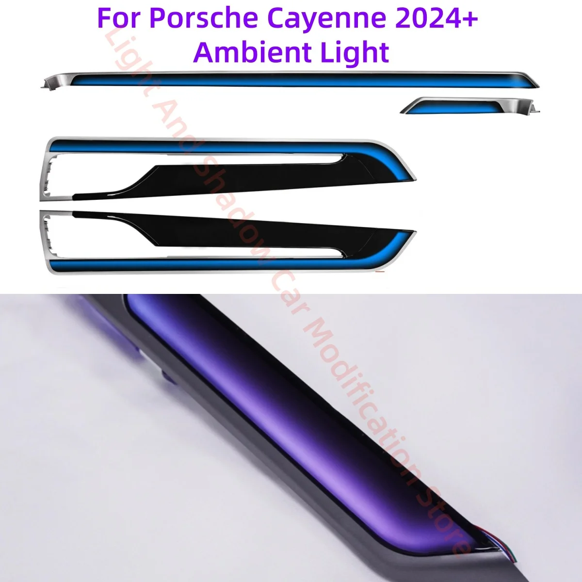 

LED Ambient Light For Porsche Cayenne 2024+ Automotive Interior lighting Upgrade Car accessories 1:1 trim strip Atmosphere Lamp