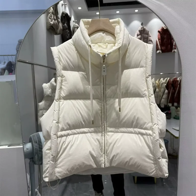 New Parkas Short Stand Collar Coats Premium Thicked Sleeveless Casual Veste Femme Slim High Street Minority Elegant Vests