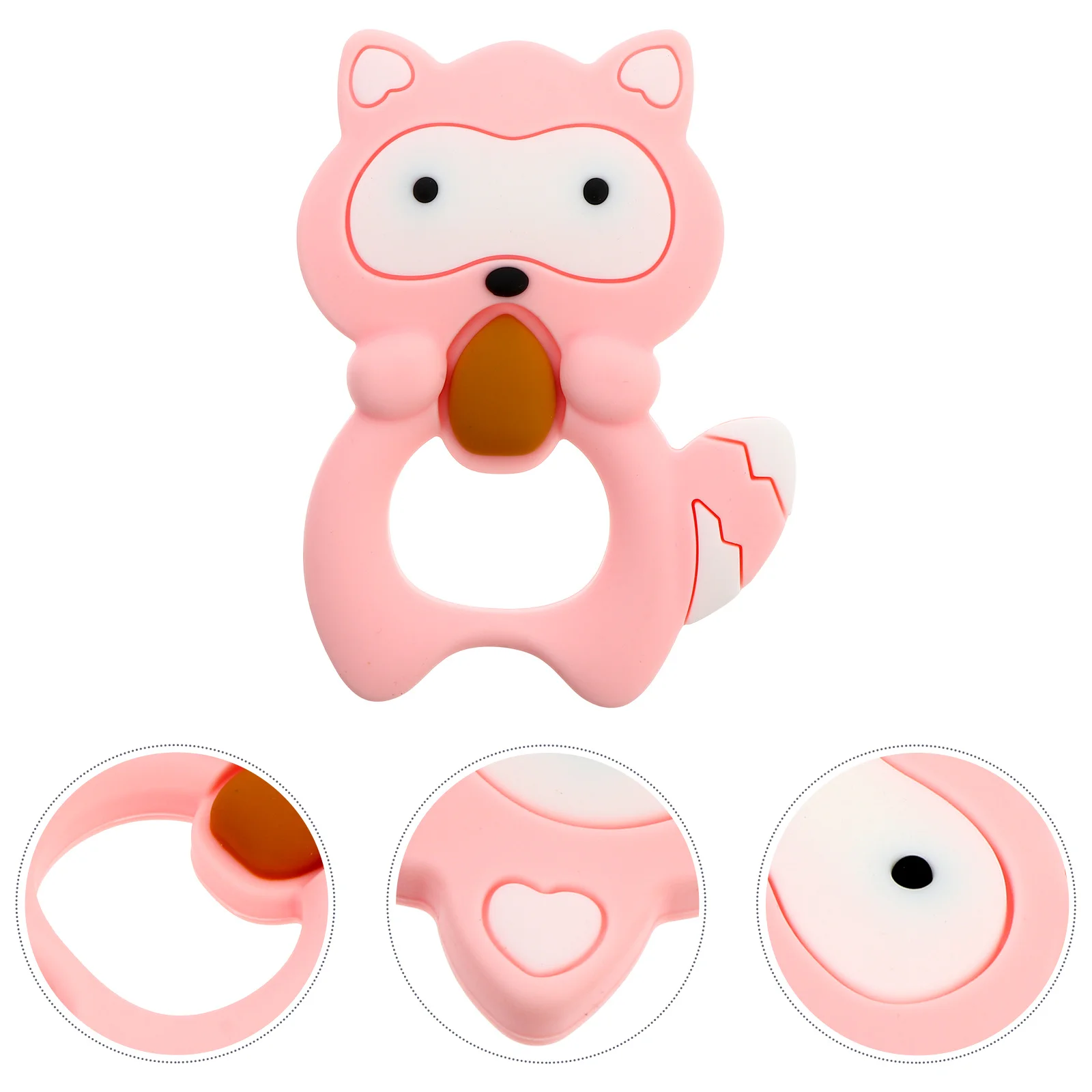 

1 шт., детский прорезыватель в форме медведя с рисунком медведя, мягкий пищевой силикон, прочный жевательный инструмент для младенцев, успокаивает десны, безопасный молярный прорезыватель для зубов