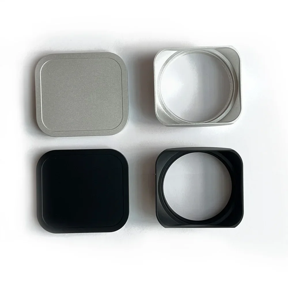 Square Metal Lens Hood with 49mm Adapter Ring for Fujifilm Fuji X100VI   X100V X100F X100T X100S X70 Camera Body