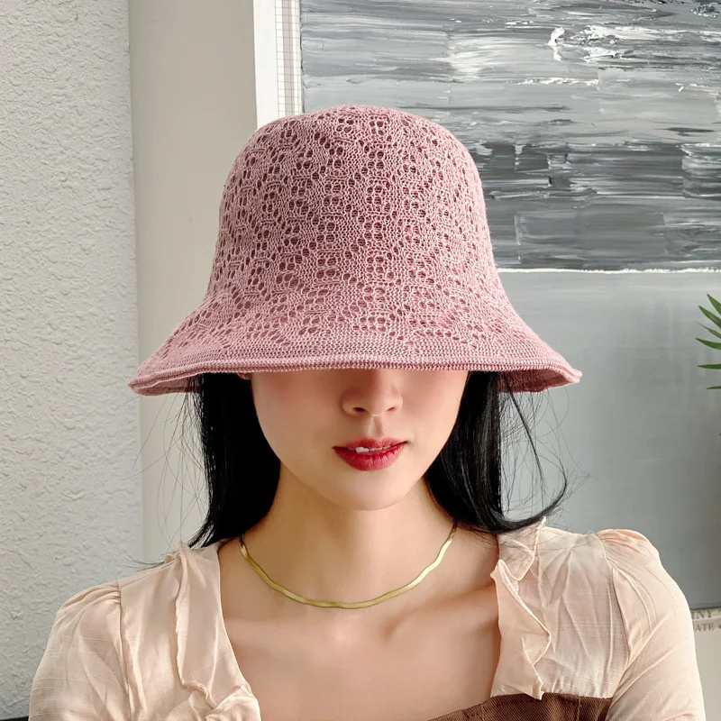 Hat female summer sun shading straw hat hollow fashion cool Korean fashion versatile sun hat spring and Autumn Travel