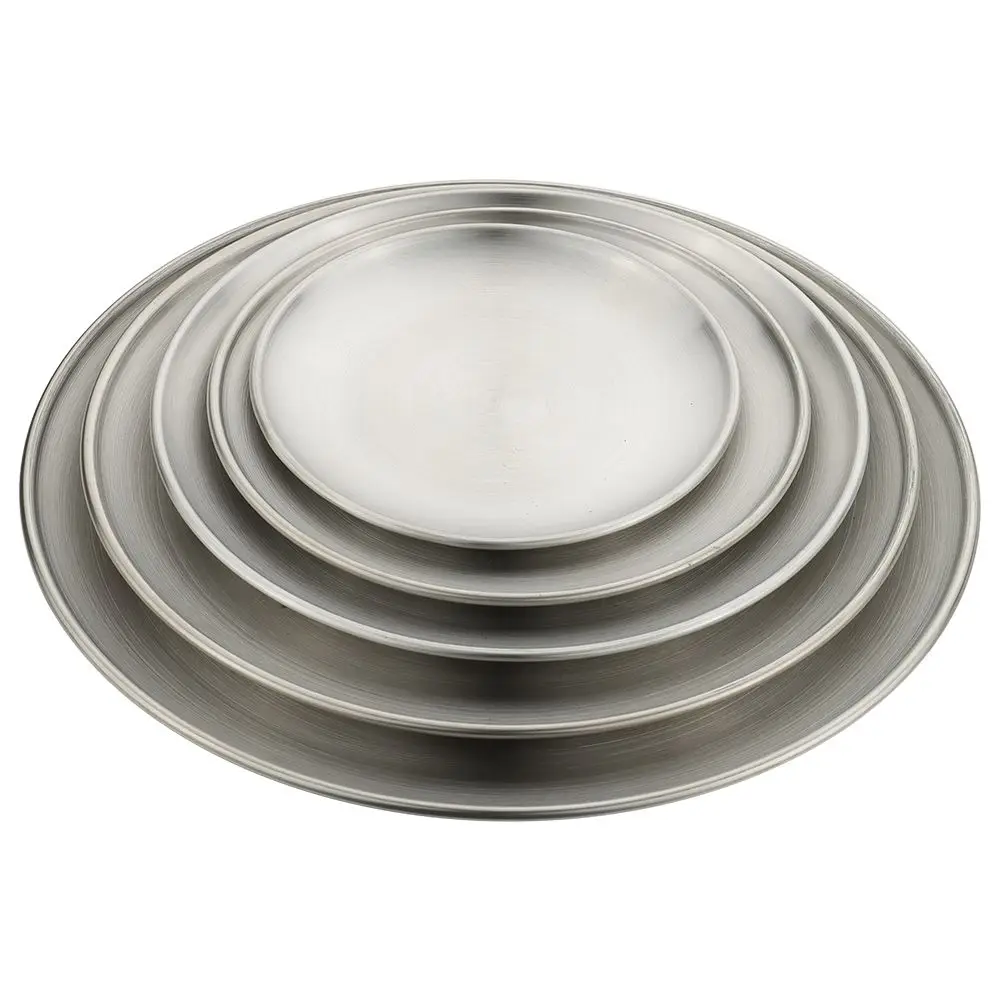 14/17/20/23/26CM Tableware Cake Dessert Gold Silver Shallow Tray Bone Spitting Dish Round Plate Metal Dining Disc