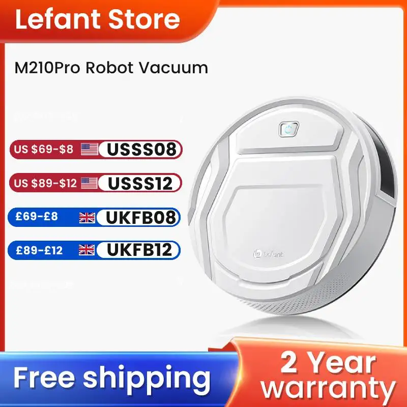 Lefant M210 Pro Robot Vacuum Cleaner, 2200Pa Powerful Suction, 120 Mins Runtime, Automatic Self-Charging,Wi-Fi/App/Alexa Control