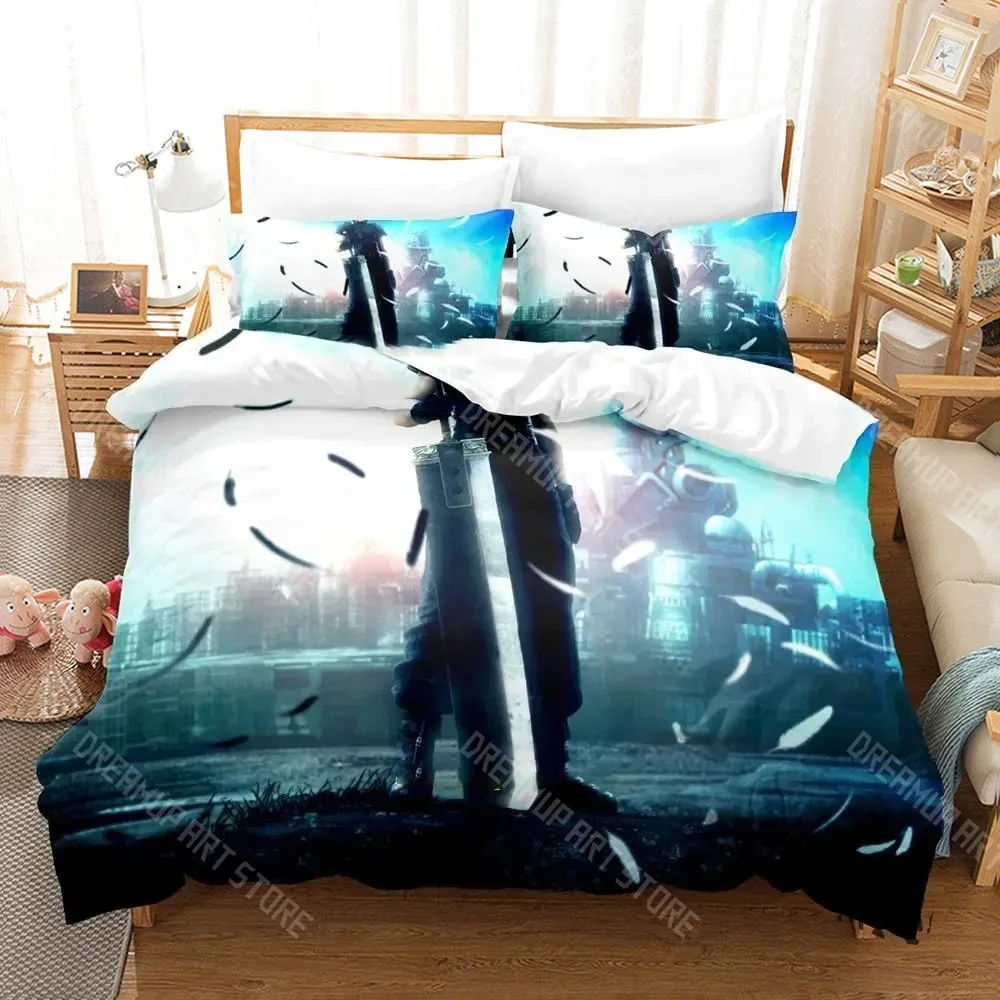 3D Printed Crisis Core Final Fantasy Bedding Set for Boys Girls Duvet Cover Pillowcase Twin Queen King Full Single Double Sizes