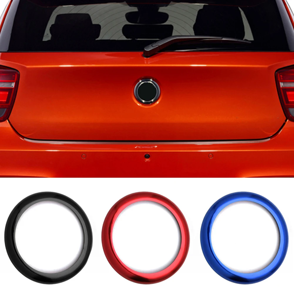 Car Rear Badge Ring Cover Logo Frame Trim Glossy Black Red Blue Sticker Fit For BMW 1 Series F20/F21 2011 - 2019 Car Accessories