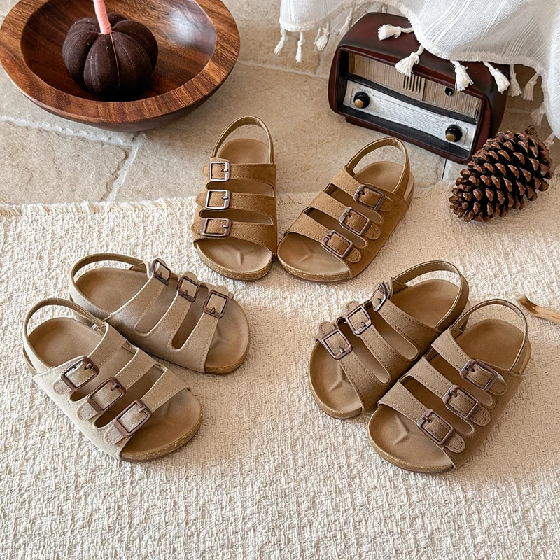 

Girls Boys Toes Capped Sandals Soft Sole Non-slip Little Kids Summer Beach Shoes Children Casual Outdoor Sandals Hollow Out