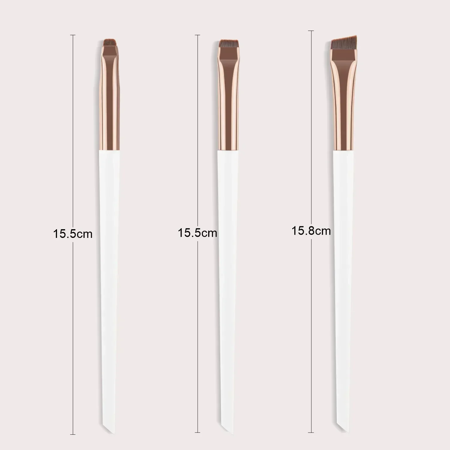 Vente en gros de 3 pinceaux pour les yeux, pinceau oblique pour les sourcils, pinceau pour les yeux ultra-fin, pinceau pour les ombres à paupières, outils de maquillage