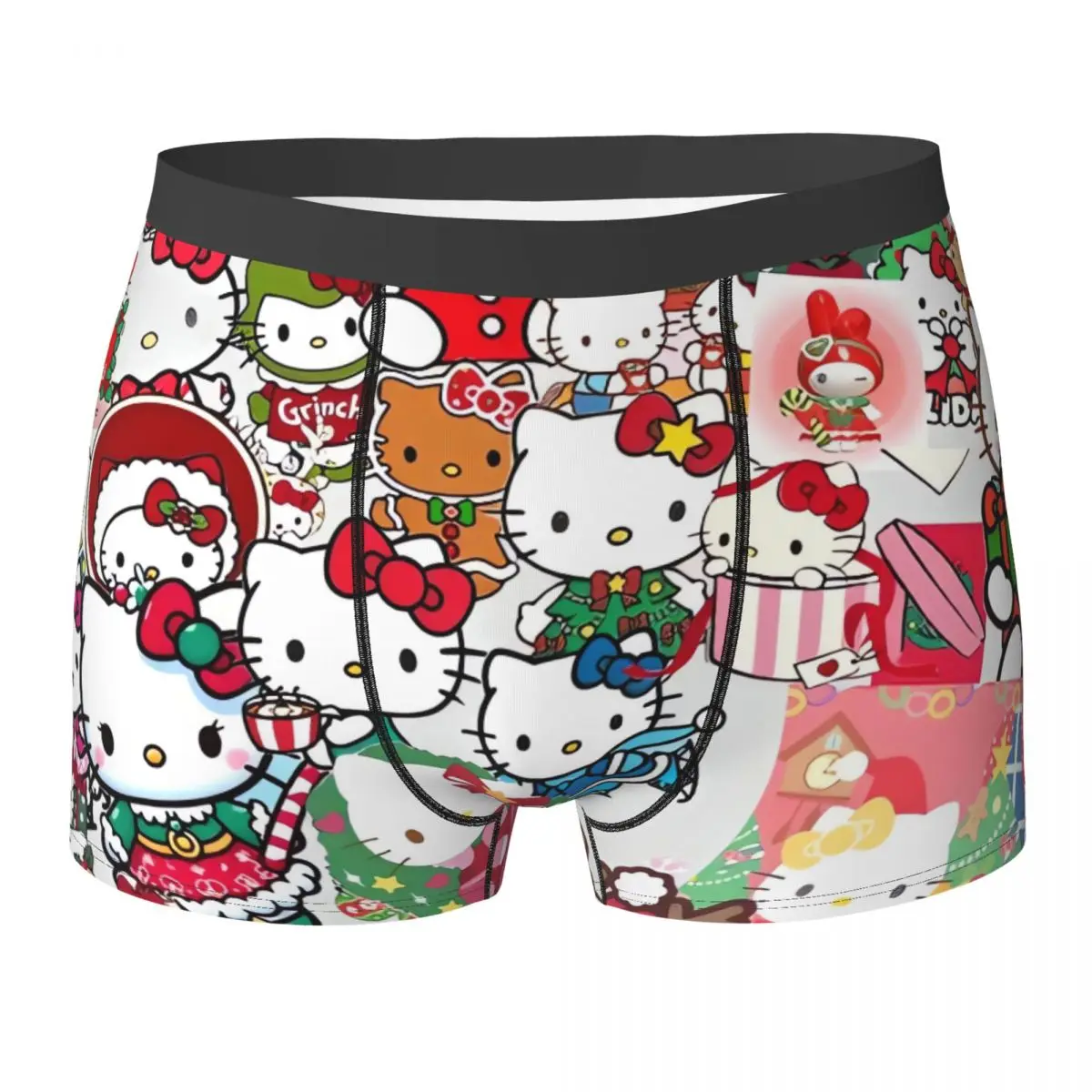 

Kawaii Hello Kitty Underwear Cute Cartoon Men's Shorts Briefs Breathable Trunk Trenky Print Plus Size Underpants