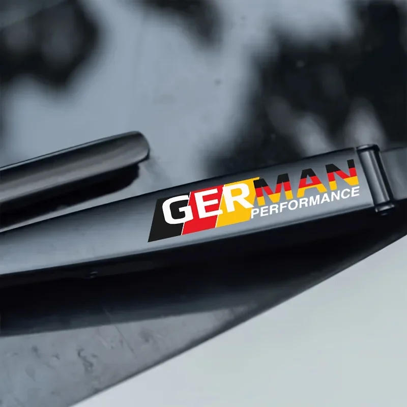 2PCS German Performance Wiper Vinyl Sticker Waterproof Decal for Car Wiper Side Mirror Door Handle Exterior Decor Accessories