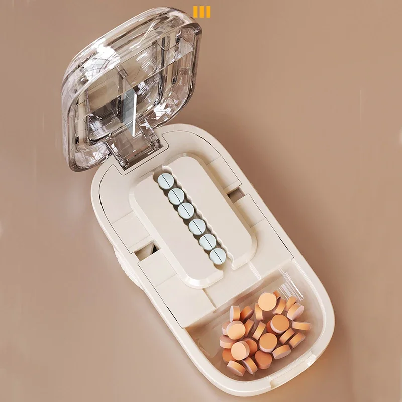 ‌Pill Cutter Pill Splitter 1/4 Tablet Cutter Portable Medicine Box Compact Pill Divider Tool for Home Travel
