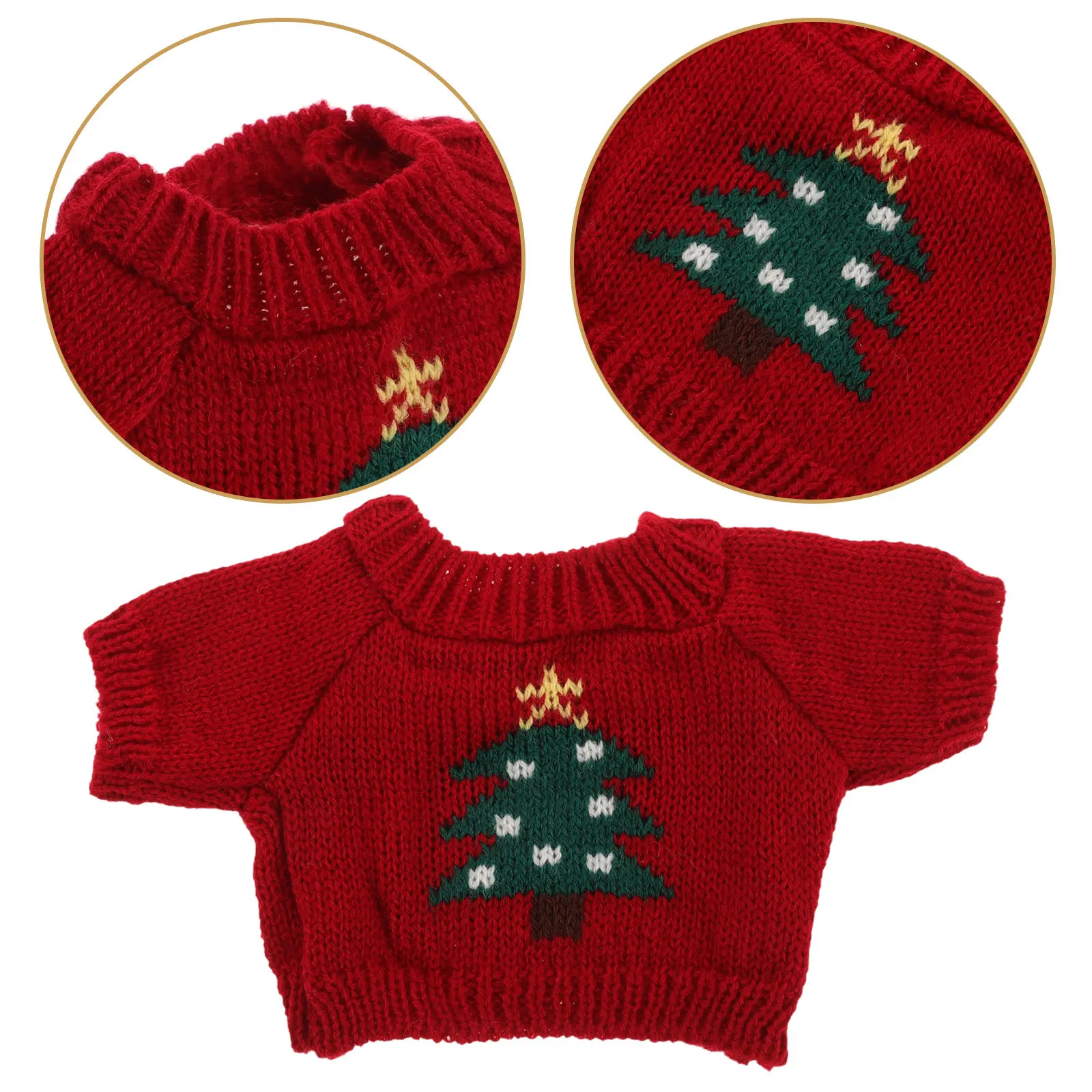 

Lovely Woolen Bear Clothes Handmade Adorable Sweater Set Reusable Stuffed Animal Costume Easy Clean DIY Dress Up Kids Activity