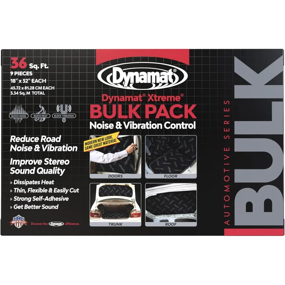 

Xtreme Sound Deadening Car Insulation Bulk Pack 10455 – Noise Dampening – 9 Sheets 18”x32”, 36 sq ft total