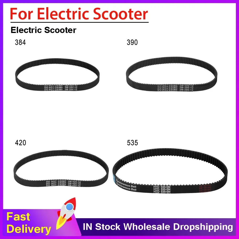 Electric Scooter HTD 3m-384-12/ 5M-535-15 Transmission Belt Timing Belts Rubber Black Drive Stripe E-scooter Synchronous Belts