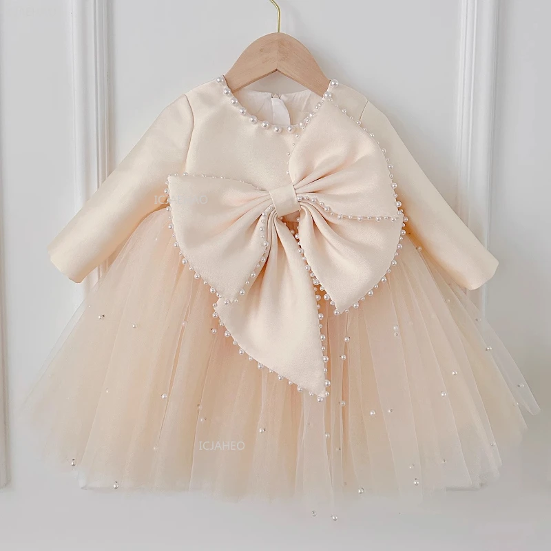 Kids Girls First Birthday Party Gown Princess Dress for Children Host Piano Performance Pageant Formal Celebration Kid Costumes