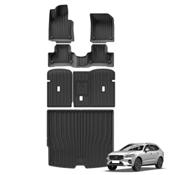 for Volvo XC60 2018-2025 Fuel Car Floor Mats Trunk Pad Cargo Liner TPE 3D Foot Mat All Weather Black