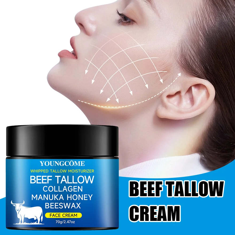 Tallow Face Cream Raw Honayolive Oil Anti Aging Face Cream Wrinkle Remover Collagenr Smooth Wrinkle Moisturizing Firming view 6