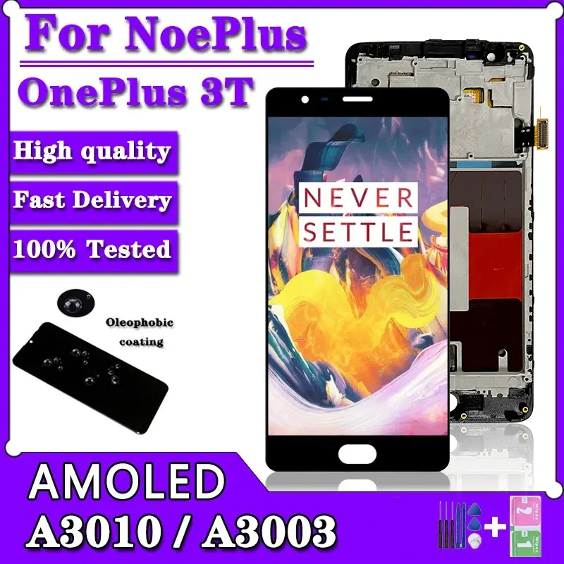 

Super AMOLED 5.5" For OnePlus 3 3T LCD A3003 A3000 A3010 Display Touch Screen Digitizer Assembly Replacement