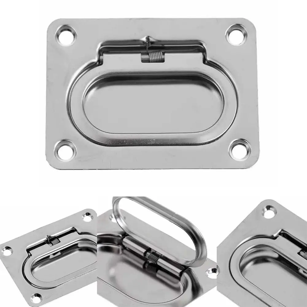 Stainless Steel Pull Flush Lift Ring Marine Grade Square Recessed Fasteners Lightweight Anti-Rattle Lockable Hold Down Clamp
