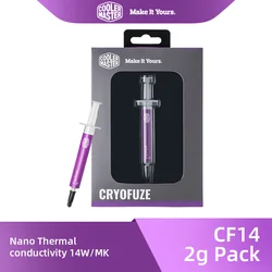 Coolermaster-Pâte thermique CrMongolia Fuze, graisse VEL, haute performance, refroidisseur de processeur, carte vidéo, nuits, CF14, 14W/mk