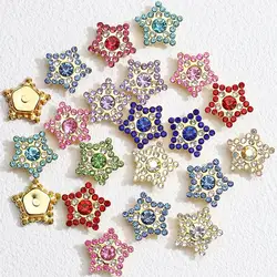 10pcs Crystal Rhinestone Star Flatback Cabochons Beads Claw Bezel Patches for Badge Hair Decro Jewelry Making DIY Accessories