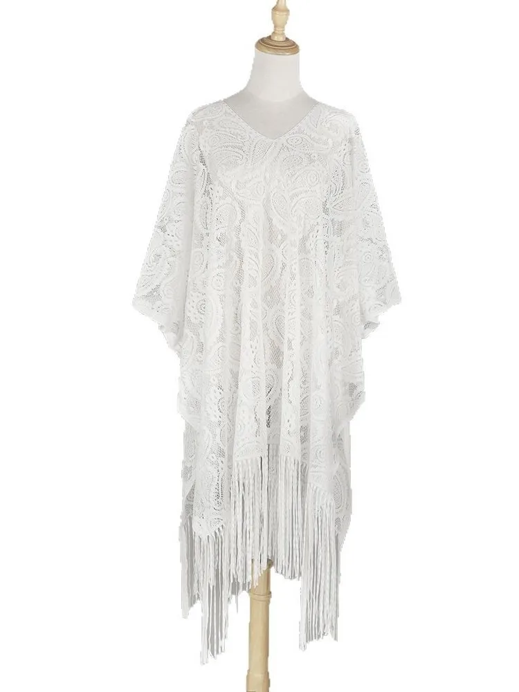 Zomer Cover Ups Vrouwen Badpak Lange Mouw Gewaden Badpak 2023 Nieuwe Zwarte Strand Vakantie Midi Jurken Cover-Up