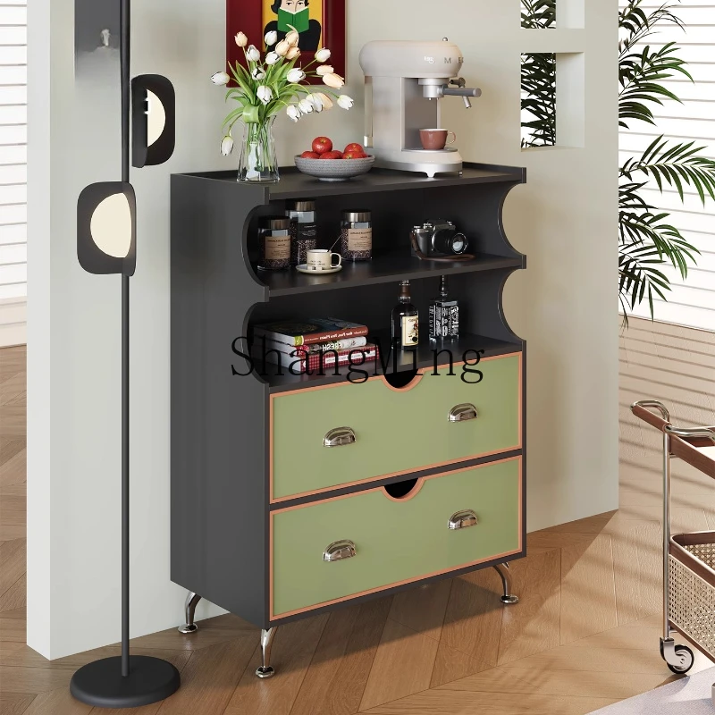 

ZYY second-hand cream-style sideboard, living room, wall-to-wall storage cabinet, retro solid wood tea cabinet