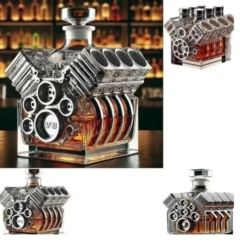 ويسكي الدورق V8 محركات شكل براعة مصممة خصيصا للمنزل زخارف للحانات ملحق زجاجة كحول فريدة من نوعها