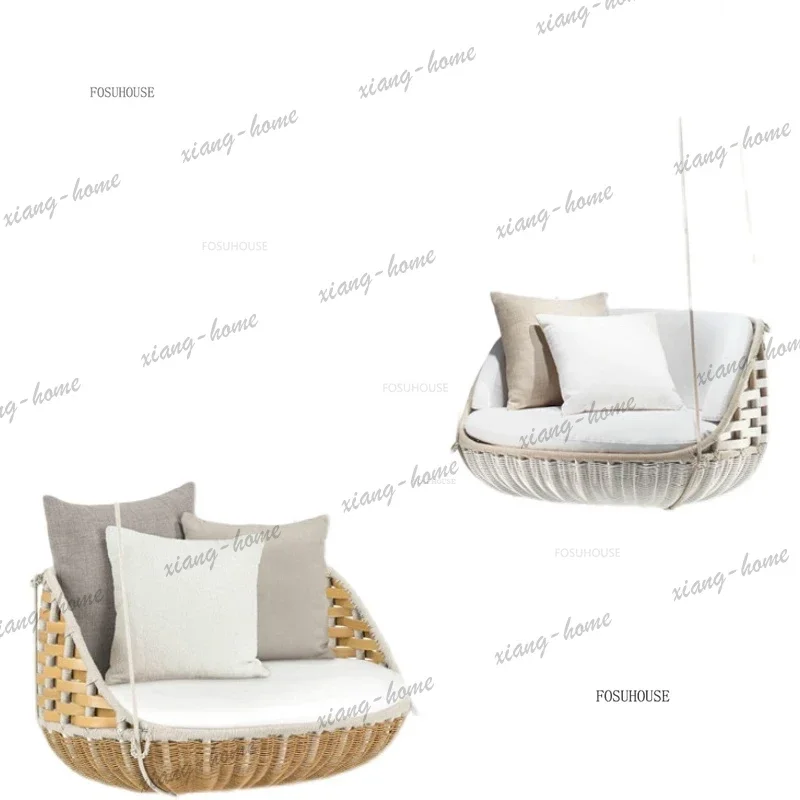 LSNordic Designer Outdoor Swings Lazy Home Indoor Cradle Rattan Chair Balcony Bird's Nest Hanging Chair Modern Outdoor Furniture