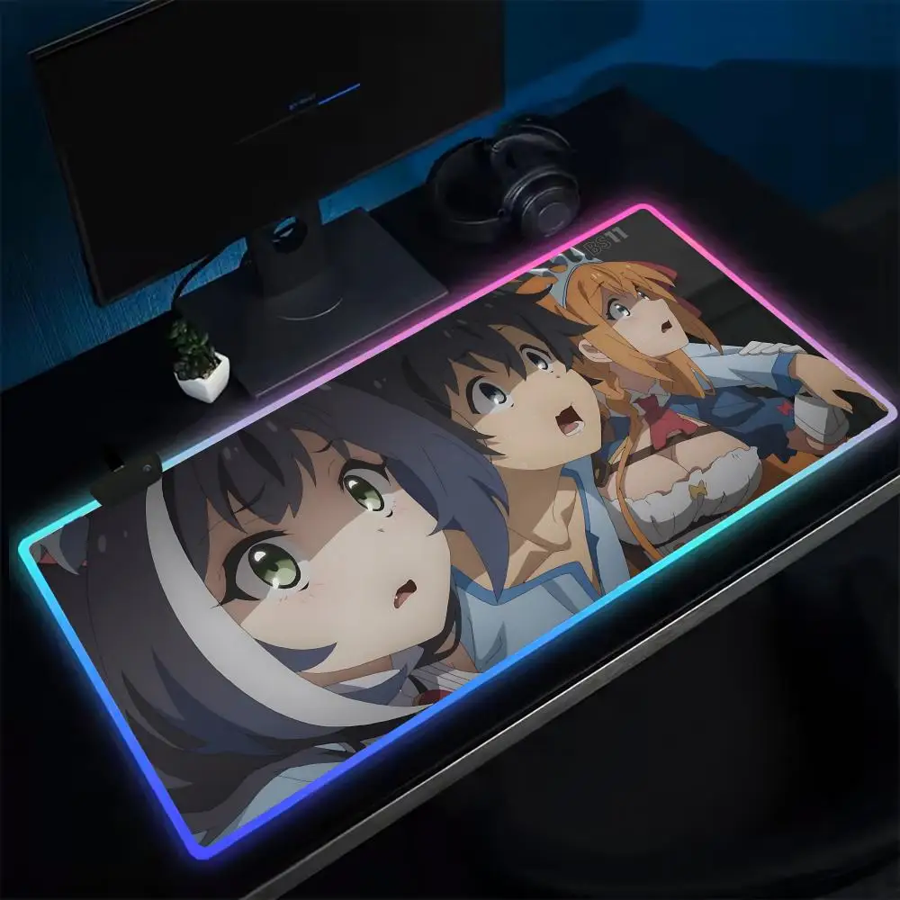 P-Princess C-Connect! ReDive Mouse Pad Anime Gaming Mouse Pad LED Table Pads Backlit Rubber Desktop XXL Mousepad RGB Desk Mats