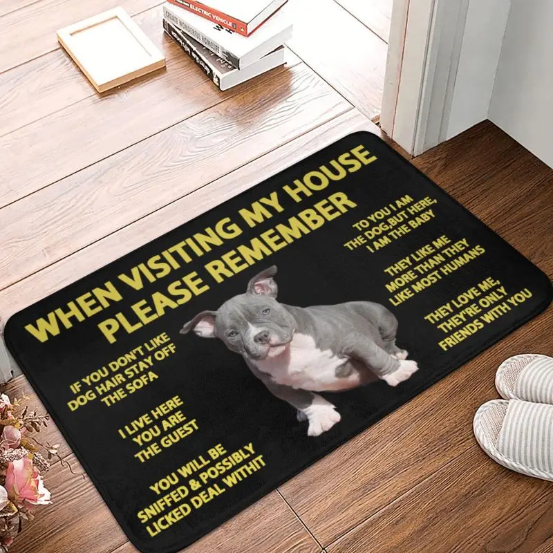 American Pit Bull Terrier Doormat Non-Slip Bath Kitchen Mat Garden Garage Door Floor Entrance Carpet Rug