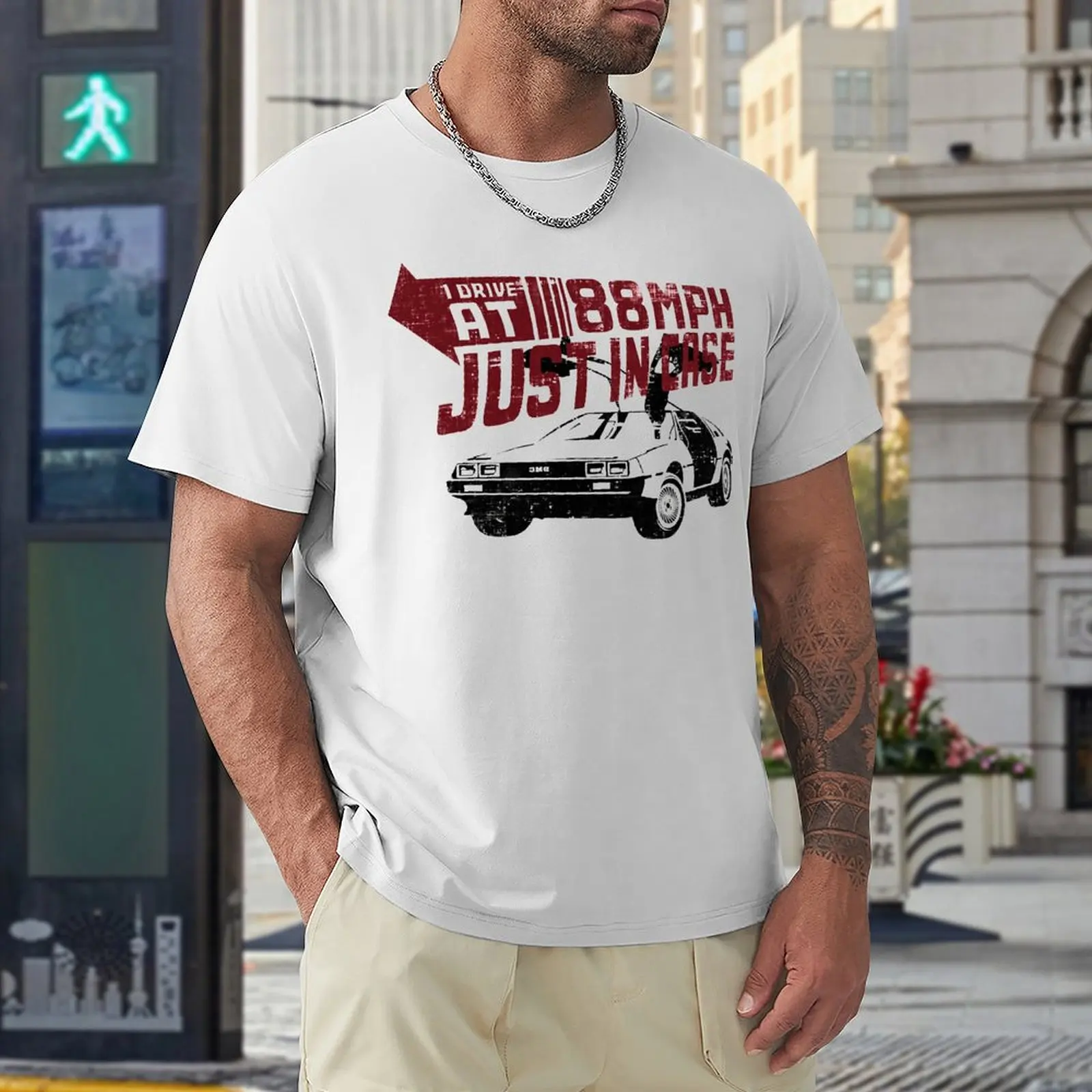 Drive 88 MPH Delorean Just in Case Essential Fresh T-shirt Motion Top Tee Novelty Funny Novelty Fitness Eur Size