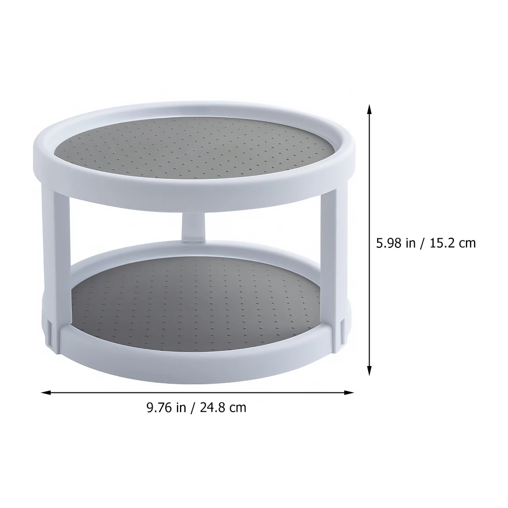 

Double-layer Storage Rack White 2-tier Rotatable Makeup Stand Large Capacity Lightweight Desk Closet Bedroom Bathroom Kitchen