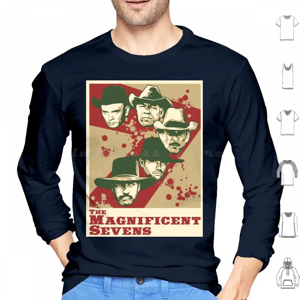 The Magnificent Sevens Hoodie cotton Long Sleeve Magnificent Seven Film Movie Western Cowboy Chris Denzel Washington