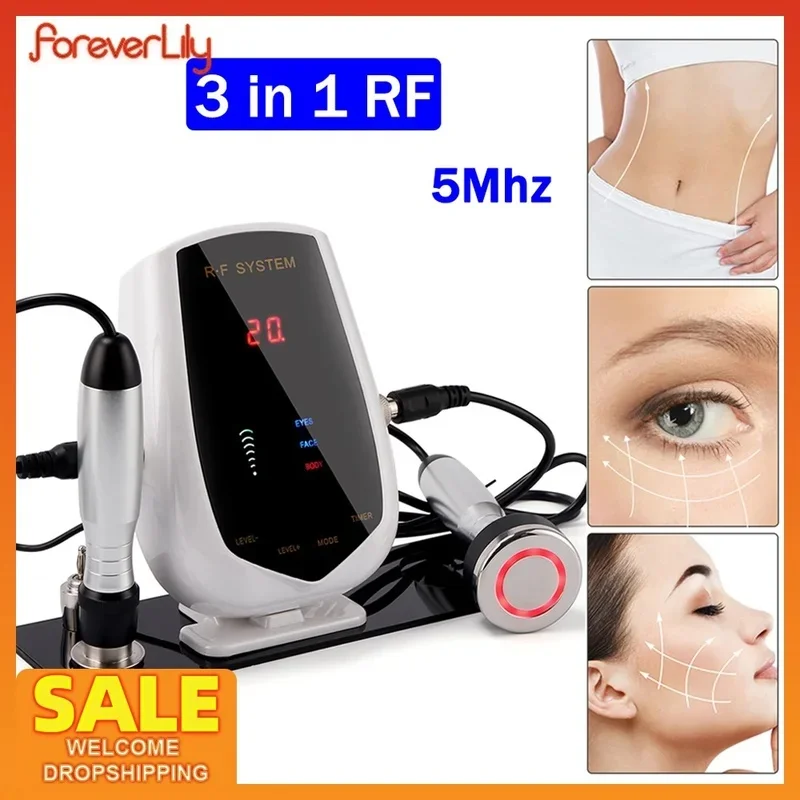 5MHz RF Tripolar Beauty Face&Eye&Body Radio Frequency Device Skin Rejuvenation Tightening Lifting Eye Bags Wrinkles Removal