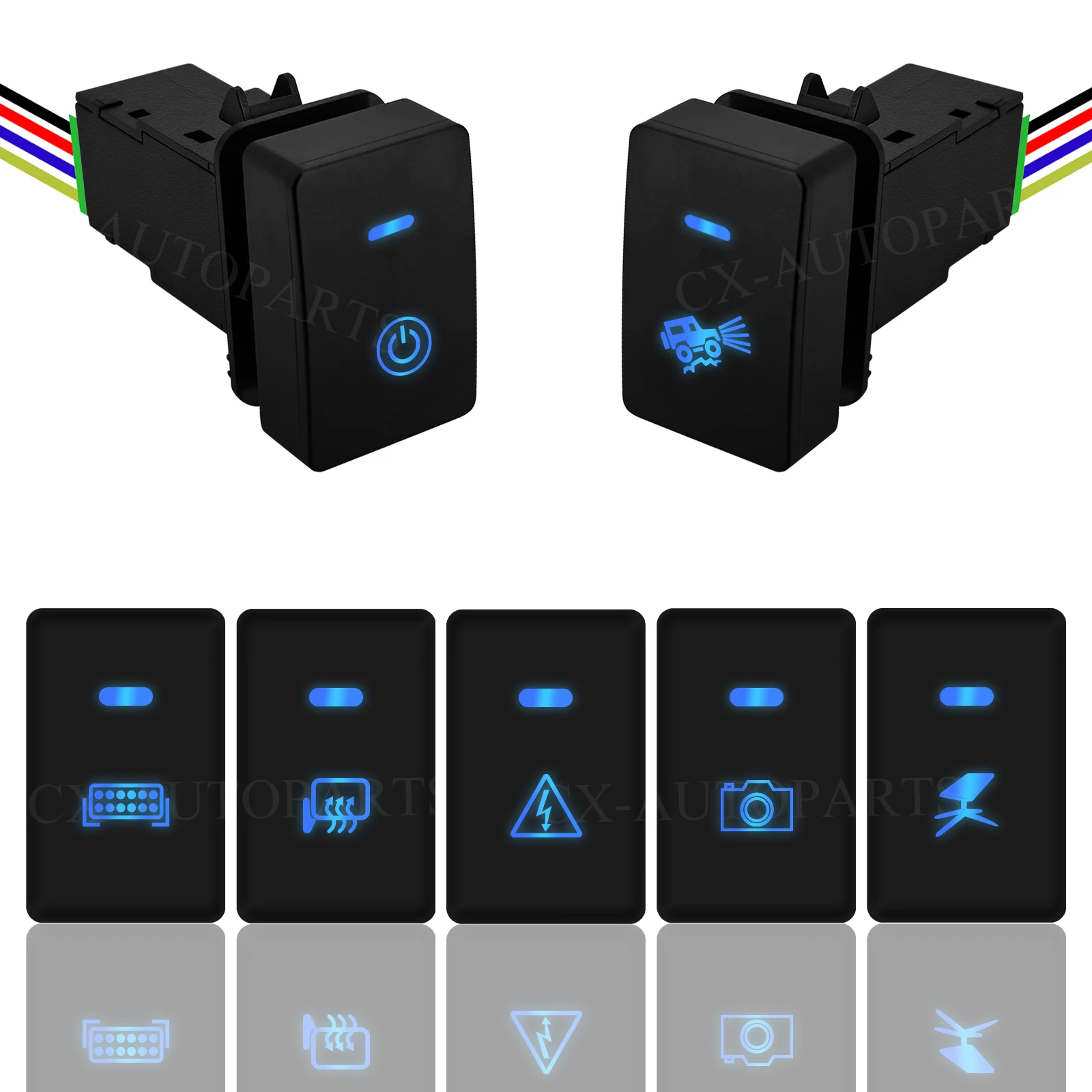Car LED Light Bar Rear Fog Light Switch 360 Camera Switch Button For Honda Fit HRV CRV VEZEL Civic JAZZ BR-V CITY