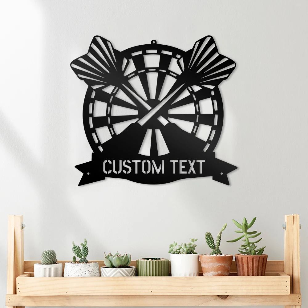 

1pc darts funny Customized Name Iron Wall Signs Iron Wall Plaque For Bedroom Décor