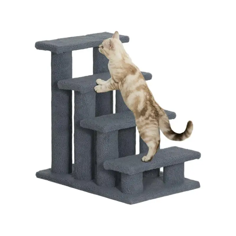 سلالم للحيوانات الأليفة للكلاب والقطط، عمود خدش متعدد المستويات لسهولة الوصول، تصميم موفر للمساحة مع مواد متينة، مثالي