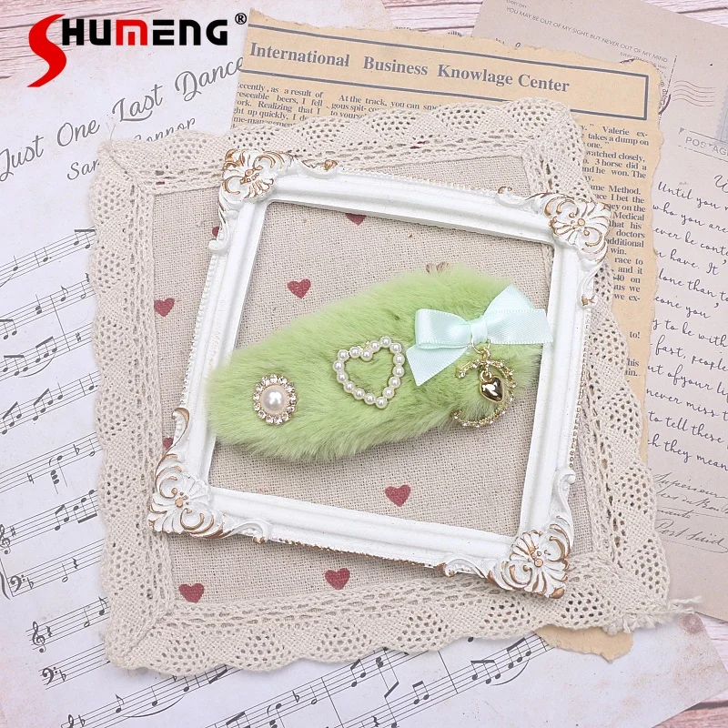 

Японская Лолита, милый пушистый бант, подвеска в виде лунного сердца, заколка для волос, аксессуар для одежды, шпилька, новые поступления, головные уборы Ho Girls