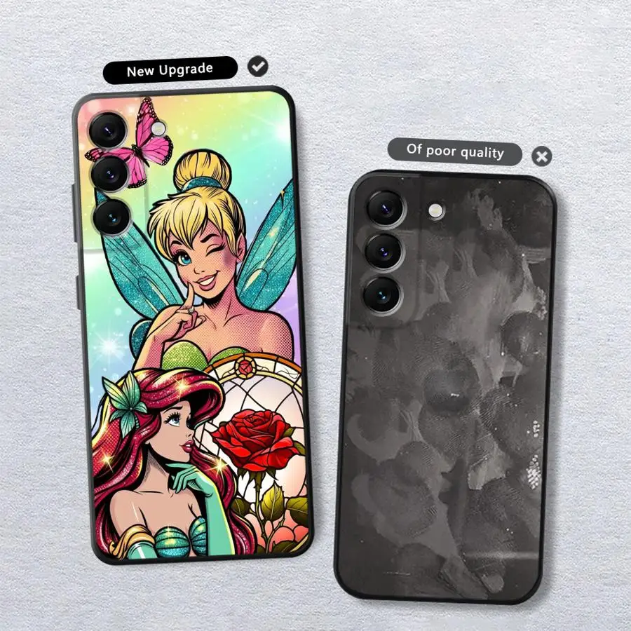 حافظة لهاتف سامسونج جالاكسي A73 A22 A25 A54 A72 A24 A56 A33 A25 A23 A53 A55 A35 A32 غطاء ناعم A26 A36 A34 ديزني تينكر بيل